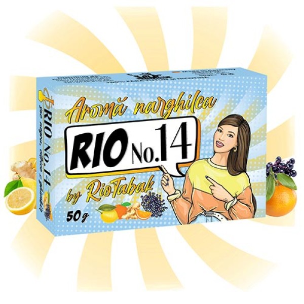 Aroma narghilea RIO No. 14 (soc negru, citrice, ghimbir) 50g