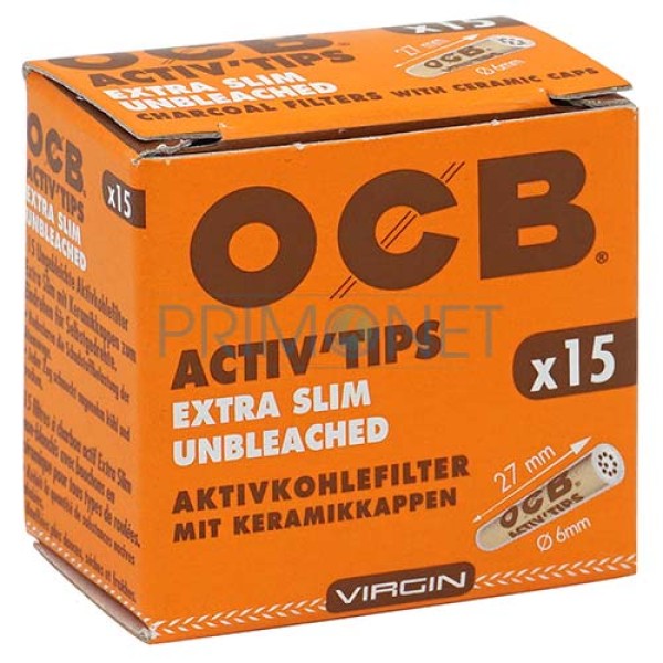 Filtre Tigari OCB Activ Tips Extra Slim Unbleached 6/27 (15)
