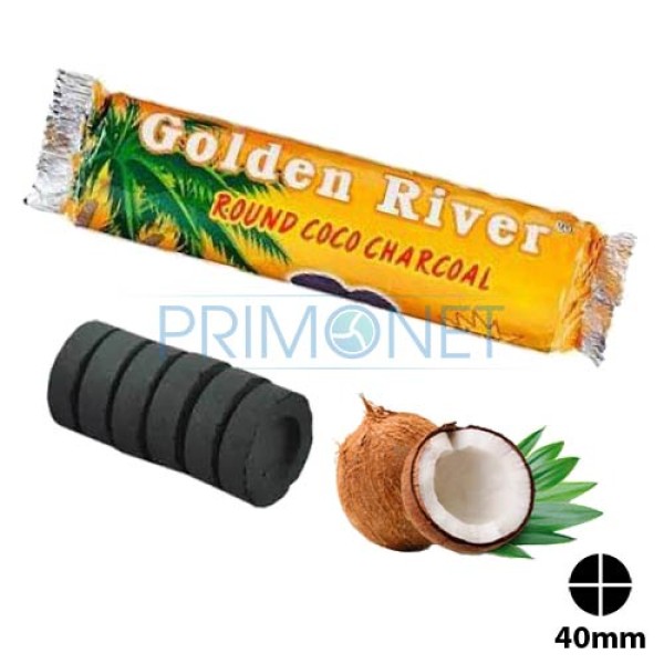 Carbuni Narghilea Golden River Cocos (40 mm)