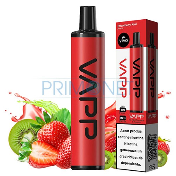 Mini narghilea VAPP Strawberry Kiwi (20 mg) 700 pufuri
