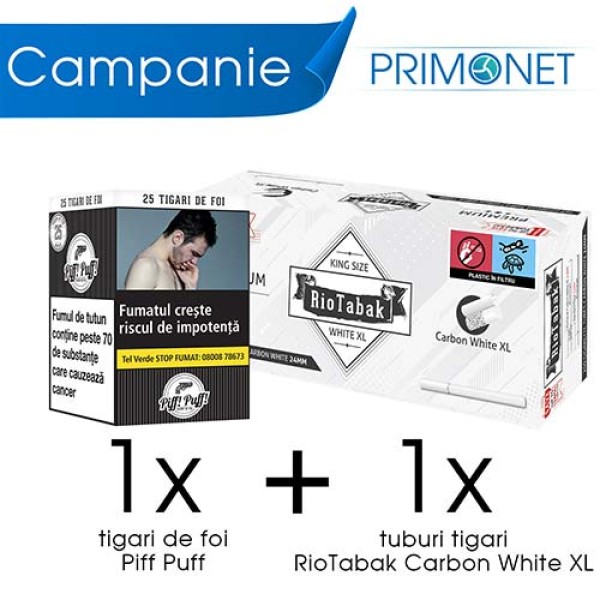 Campanie 1 x Piff Puff (240g) + 1 x RioTabak White XL Carbon (200)