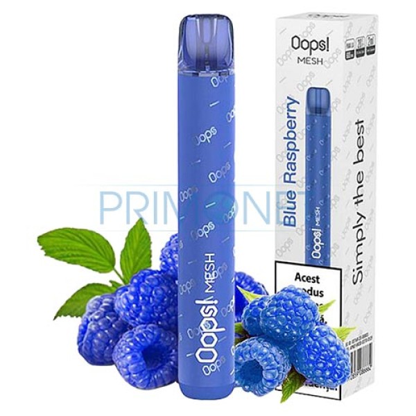 OOPS Mesh Blue Raspberry mini narghilea de unica folosinta cu nicotina de 2%
