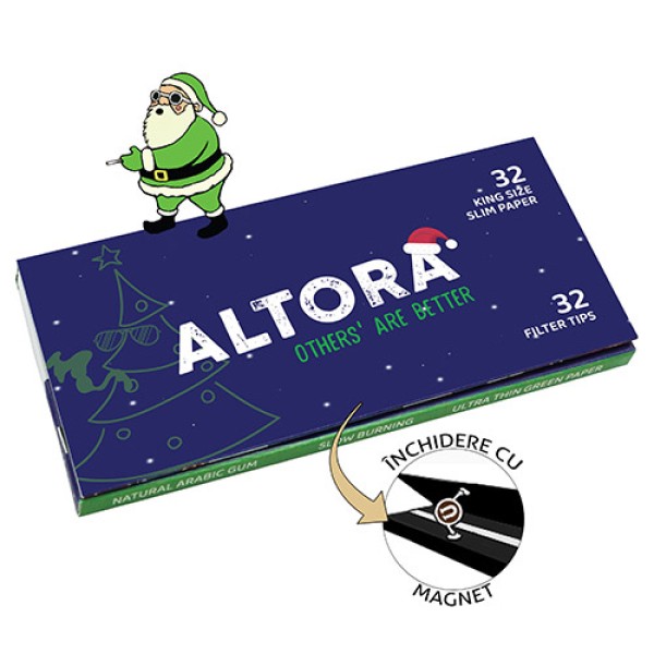 Foite pentru rulat tutun Altora Christmas Edition 2024 cu 32 filtre din carton