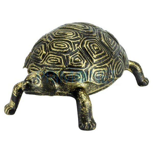 Scrumiera metalica Turtle cu capac de culoare gold