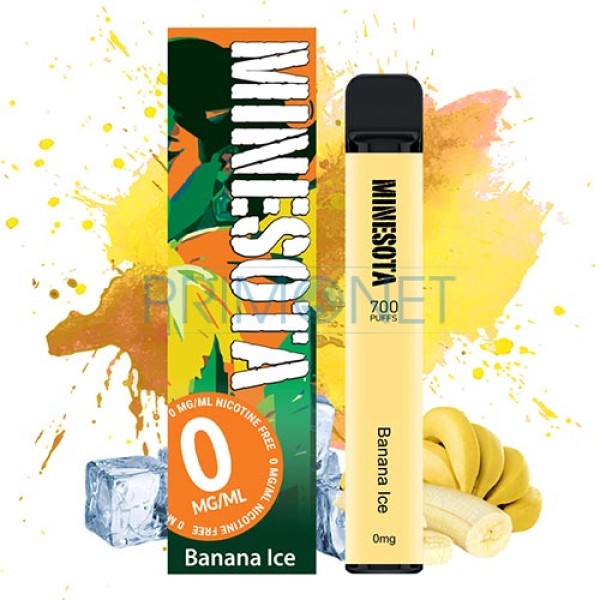 Mini narghilea Minesota Banana Ice (0 mg) 700 pufuri