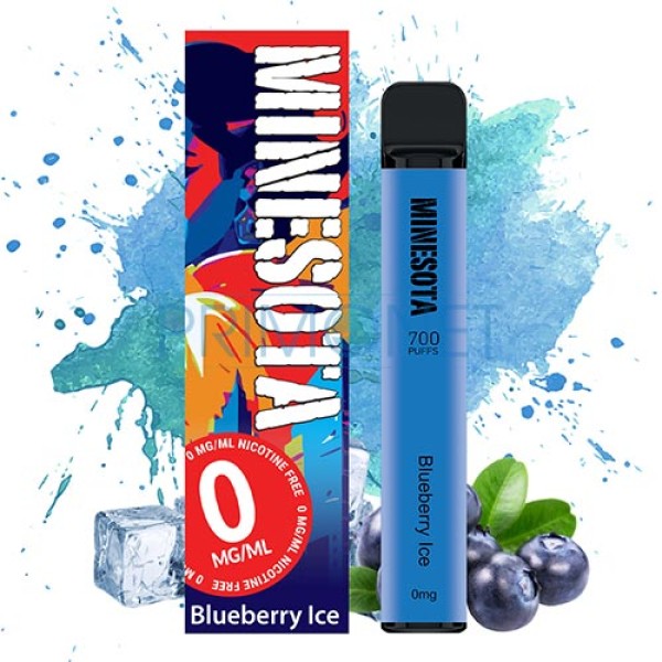 Mini narghilea fara nicotina Minesota Blueberry Ice cu 700 pufuri
