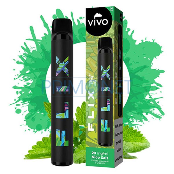 Mini narghilea VIVO FLIX Mint cu nicotina 20 mg cu 700 pufuri cu aroma de menta