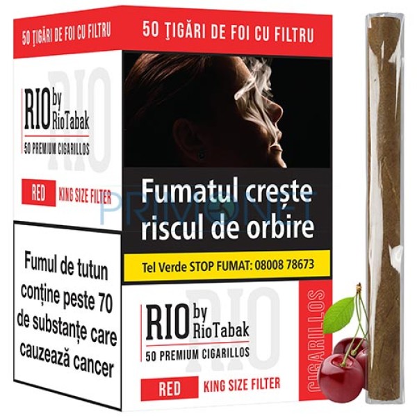 Tigari de Foi RIO Red Filter by RioTabak 65g (cirese) 50
