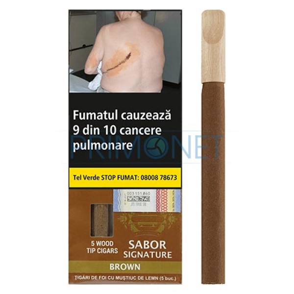 Tigari de foi Sabor Wood Tip Brown 22g (cafea) 5