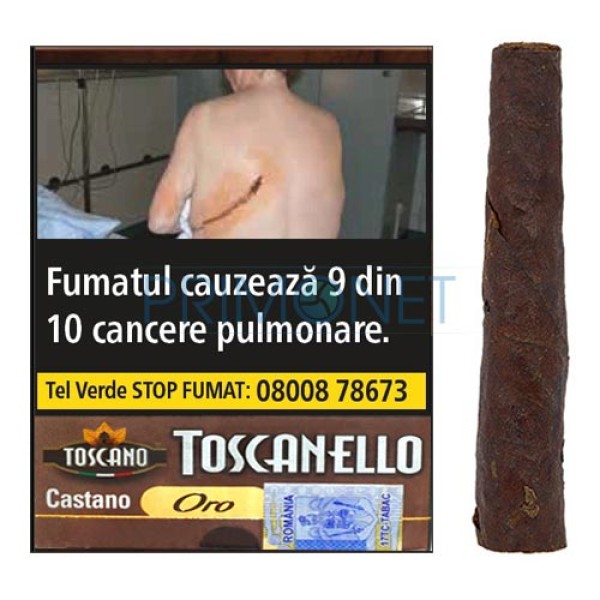 Pachet cu 5 tigari de foi cu aroma de alune Toscanello Castano 28g