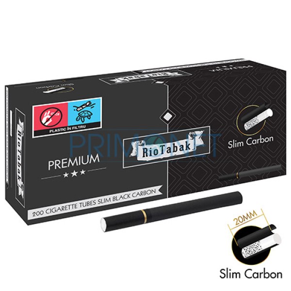 Tuburi Tigari RioTabak Slim Carbon Black 200 Filter Plus (20 mm)