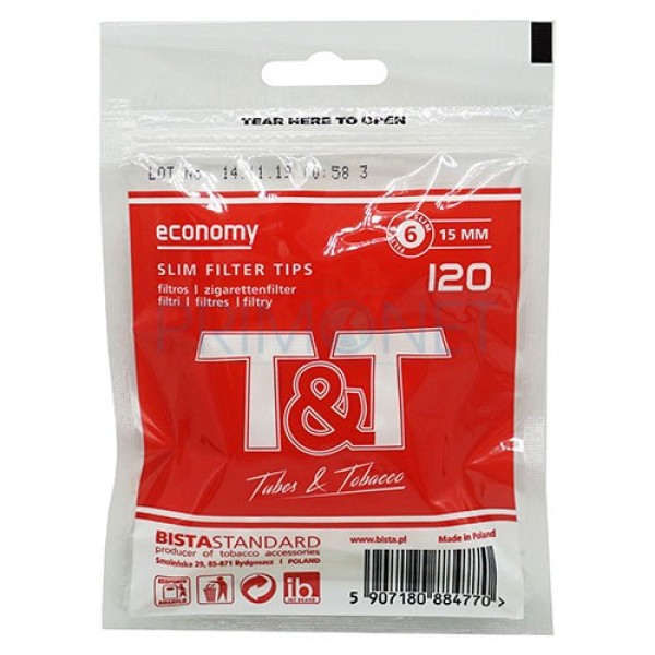 Filtre Tigari T&T Economy Slim 6/15 (120)