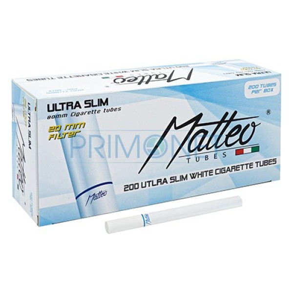 Tuburi Tigari Matteo Ultra Slim White (20 mm) 200T