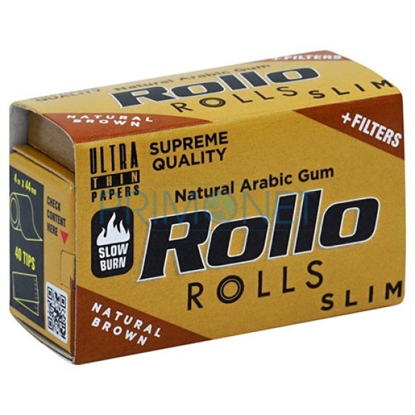 Foite Rollo Slim Brown Rola 4M + Filter Tips