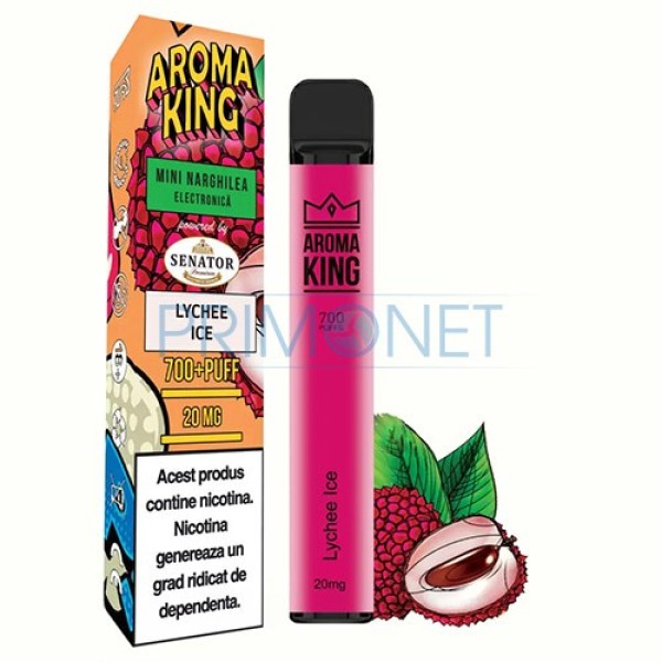 Mini narghilea AK by Senator Lychee Ice (20 mg) 700 pufuri