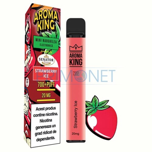 Mini narghilea AK by Senator Strawberry Ice (20 mg) 700 pufuri
