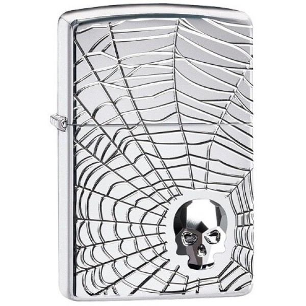 151597 Brichete Zippo Spiderweb Skull