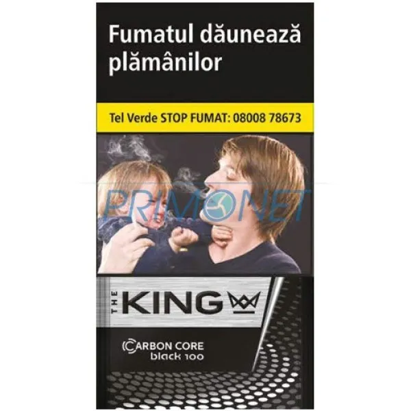 Tigarete The King Carbon Core Black 100's