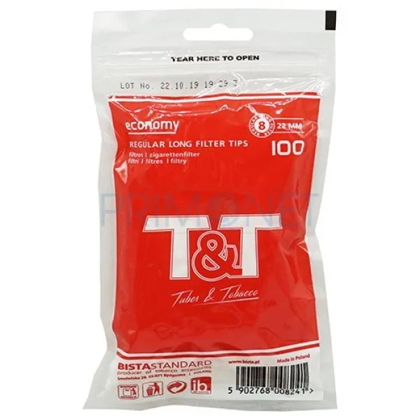 Filtre Tigari T&T Economy Regular Long 8/22 (100)