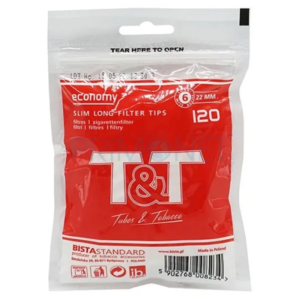 Filtre Tigari T&T Economy Slim Long 6/22 (120)