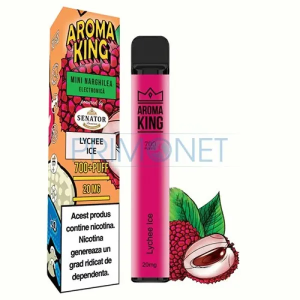 Mini narghilea AK by Senator Lychee Ice (20 mg) 700 pufuri