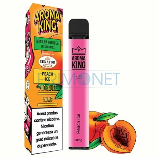 Mini narghilea AK by Senator Peach Ice (20 mg) 700 pufuri
