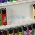 Vitrina pentru colectie de brichete Clipper din lemn de culoare alba
