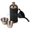 Set termos din otel inoxidabil cu exterior confectionat din piele ecologica marca Zorr