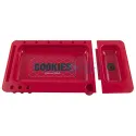 Tava de lucru rosie pentru rulat tigari cu locasuri accesorii marca Cookies