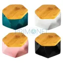 Scrumiera confectionata din ceramica cu capac detasabil din bambus marca Angel