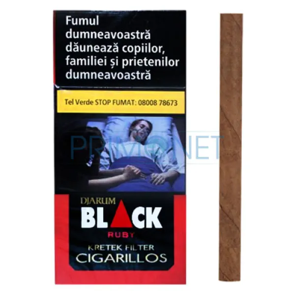 Tigari de foi DJARUM Black Ruby Filter 17g (cirese) 10 T&T