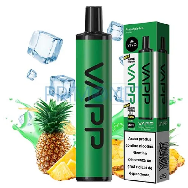 Mini narghilea VAPP Pineapple Ice (20 mg) 800 pufuri