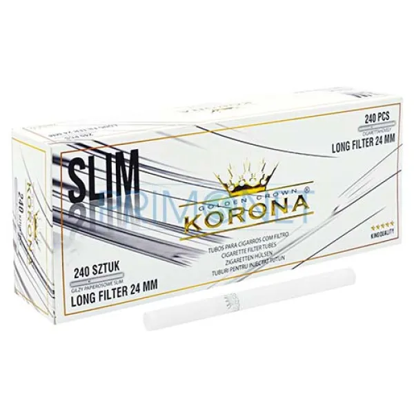 Tuburi Tigari Korona Slim X-Long White (24 mm) 240