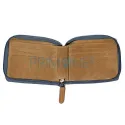 Portofel premium de vanzare confectionat din piele naturala si material textil Zippoo