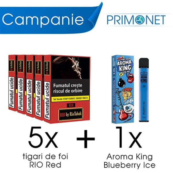 Campanie 5 x RIO Red (48g) + 1 x Aroma King Blueberry Ice 700 pufuri