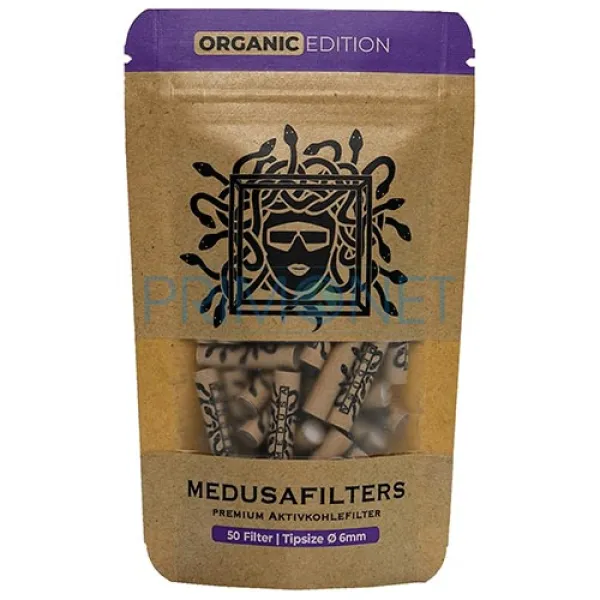 Filtre Tigari Medusa Organic Slim Carbon 6/25 (50)