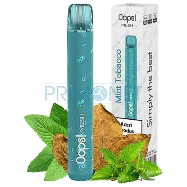 Mini narghilea OOPS Mesh Mint Tobacco (2% nicotina)