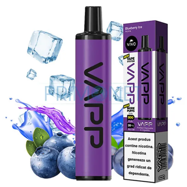 Mini narghilea VAPP Blueberry Ice (20 mg) 800 pufuri