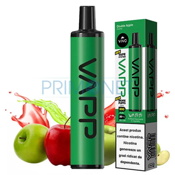 Mini narghilea VAPP Double Apple (20 mg) 800 pufuri
