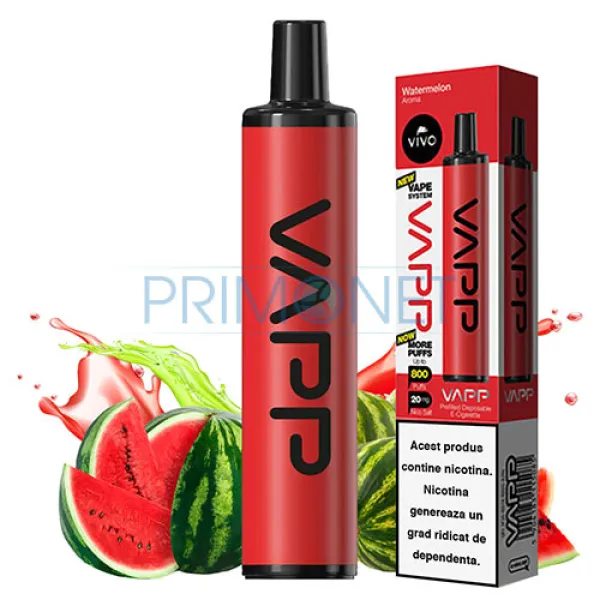 Mini narghilea VAPP Ice Watermelon (20 mg) 800 pufuri