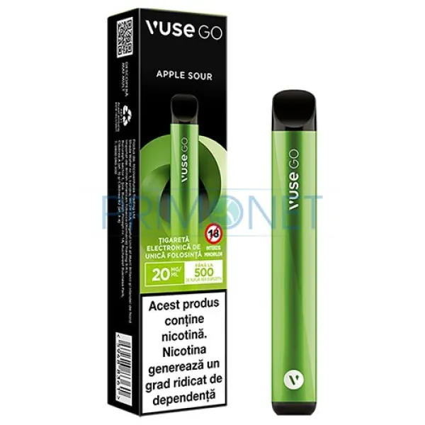 Mini narghilea Vuse GO Apple Sour (2% nicotina)