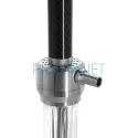 Narghilea Kaya Inox Carbon Stallion cu inaltimea de 62 CM cu bol transparent din sticla