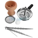 Narghilea Kaya Inox Carbon Stallion cu inaltimea de 62 CM cu bol transparent din sticla