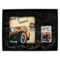 Set Gentelo 4 cu tabachera model masini retro si bricheta pe benzina