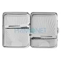 Tabachera din metal cromat pentru rigari marca Angel