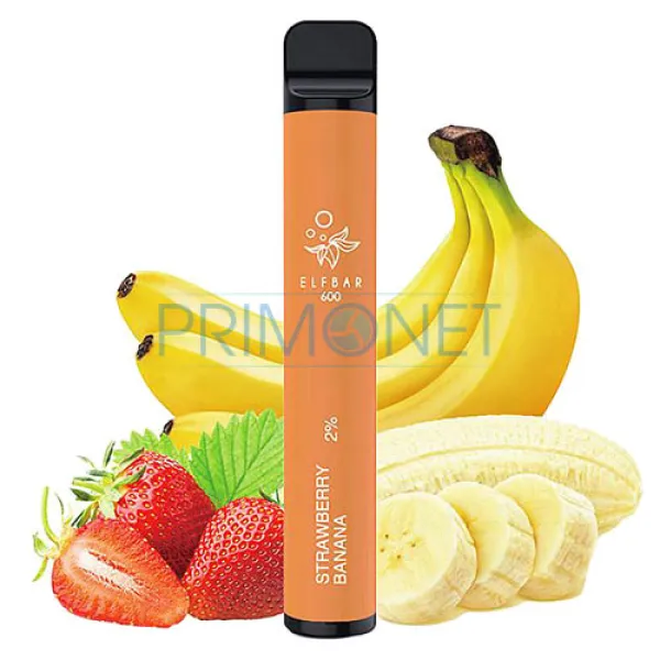 Mini narghilea Elf Bar Strawberry Banana 600 (20 mg)