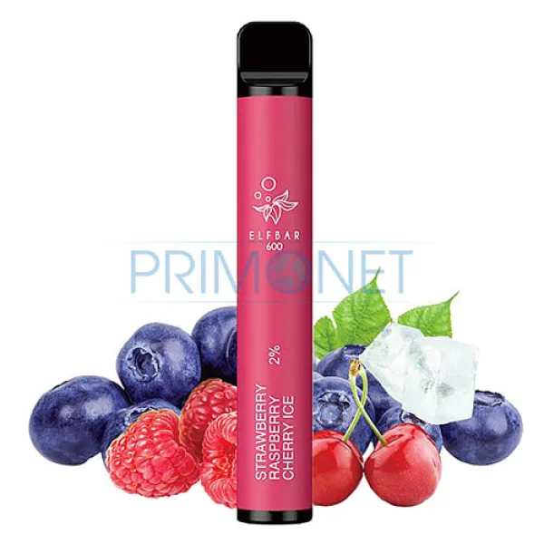Mini narghilea Elf Bar Strawberry Raspberry Cherry Ice 600 (20 mg)