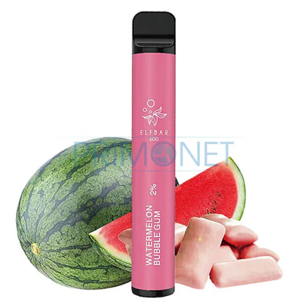 Mini narghilea Elf Bar Watermelon Bubble Gum 600 (20 mg)