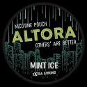 Cutie cilindrica cu 20 de snusuri mentolate cu nicotina Altora Mint Ice Extra Strong