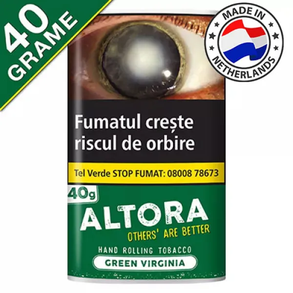 Pachet cu 40 grame de tutun pentru rulat Altora Green Virginia